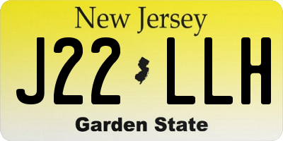 NJ license plate J22LLH