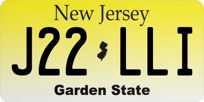 NJ license plate J22LLI