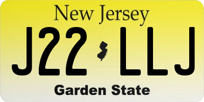 NJ license plate J22LLJ