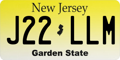 NJ license plate J22LLM