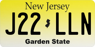 NJ license plate J22LLN
