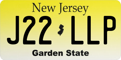 NJ license plate J22LLP