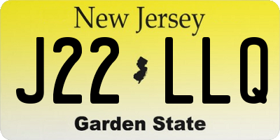 NJ license plate J22LLQ