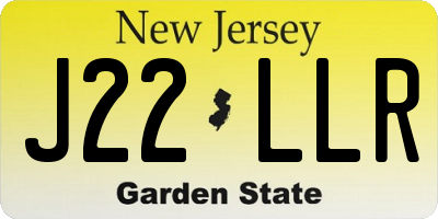 NJ license plate J22LLR