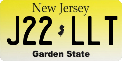 NJ license plate J22LLT