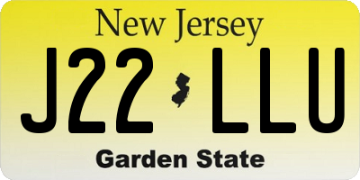 NJ license plate J22LLU