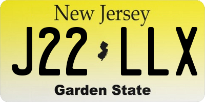 NJ license plate J22LLX