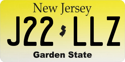 NJ license plate J22LLZ