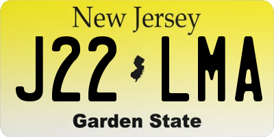 NJ license plate J22LMA