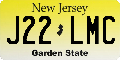 NJ license plate J22LMC
