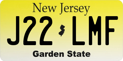 NJ license plate J22LMF