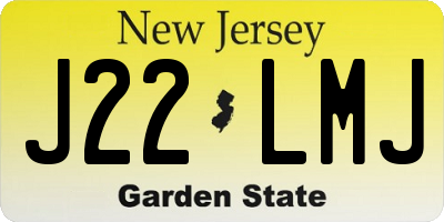 NJ license plate J22LMJ
