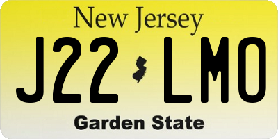 NJ license plate J22LMO