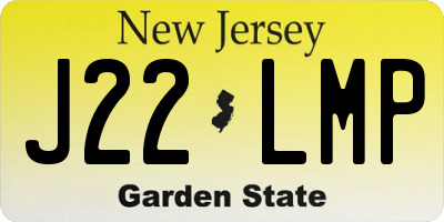 NJ license plate J22LMP