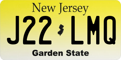 NJ license plate J22LMQ