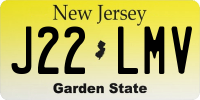 NJ license plate J22LMV