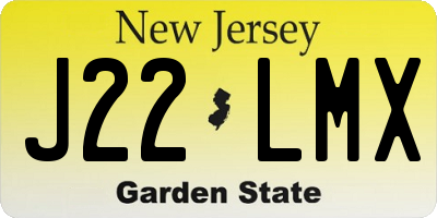 NJ license plate J22LMX
