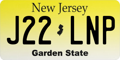 NJ license plate J22LNP