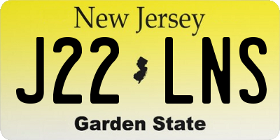 NJ license plate J22LNS