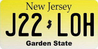 NJ license plate J22LOH