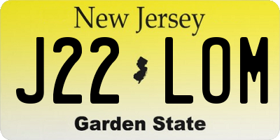 NJ license plate J22LOM