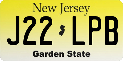 NJ license plate J22LPB