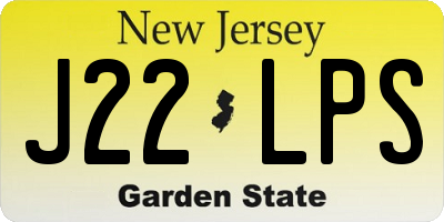 NJ license plate J22LPS