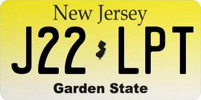 NJ license plate J22LPT