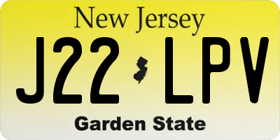 NJ license plate J22LPV