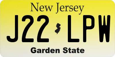 NJ license plate J22LPW