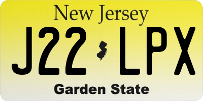 NJ license plate J22LPX