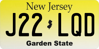 NJ license plate J22LQD
