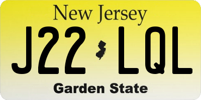 NJ license plate J22LQL