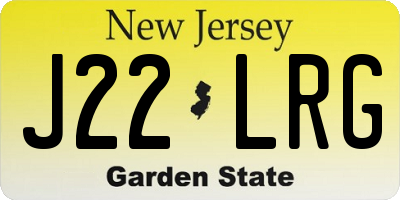 NJ license plate J22LRG