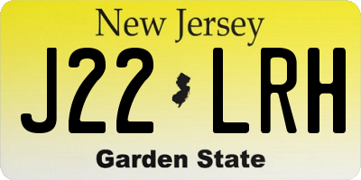 NJ license plate J22LRH