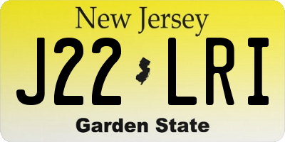 NJ license plate J22LRI