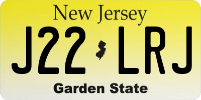 NJ license plate J22LRJ