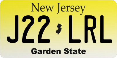 NJ license plate J22LRL