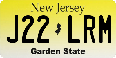 NJ license plate J22LRM