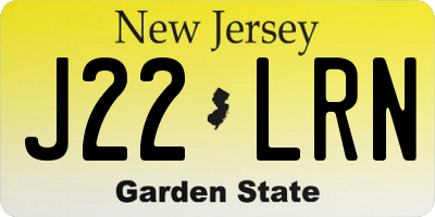 NJ license plate J22LRN