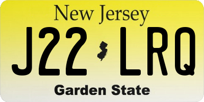 NJ license plate J22LRQ
