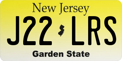 NJ license plate J22LRS