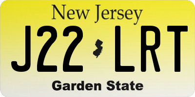 NJ license plate J22LRT