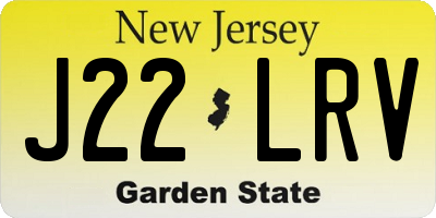 NJ license plate J22LRV