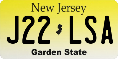 NJ license plate J22LSA