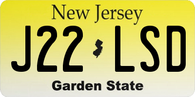 NJ license plate J22LSD