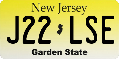 NJ license plate J22LSE