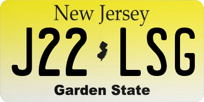 NJ license plate J22LSG