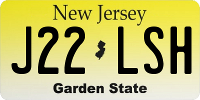 NJ license plate J22LSH