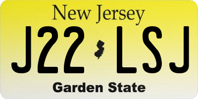 NJ license plate J22LSJ